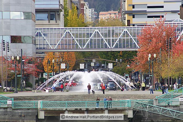 Salmon Street Springs, Fall Leaves (Portland, Oregon)