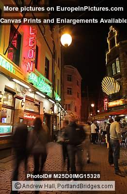 Restaurant Row at Night, Brussels