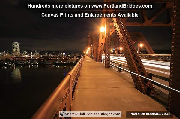 Broadway Bridge, On Bridge, Dusk (Portland, Oregon)
