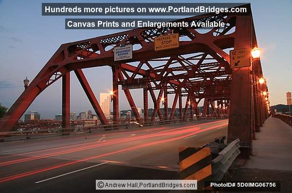 Broadway Bridge, Dusk, Car Lights (Portland, Oregon)