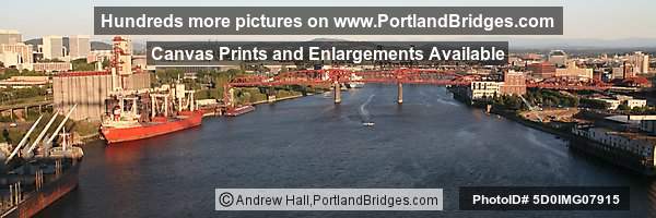 Portland Broadway Bridge from Fremont Bridge, Panorama