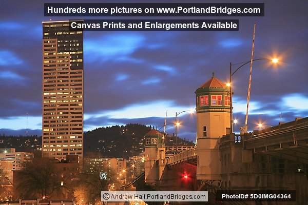 Burnside Bridge, US Bancorp Tower, Dusk (Portland, Oregon)