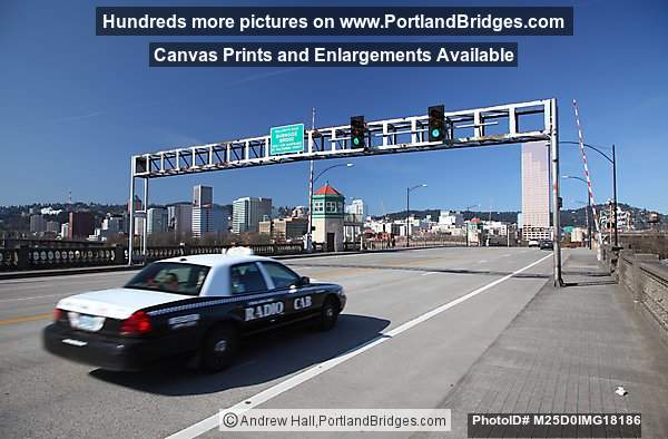 Top of Burnside Bridge, Taxi Cab, Portland