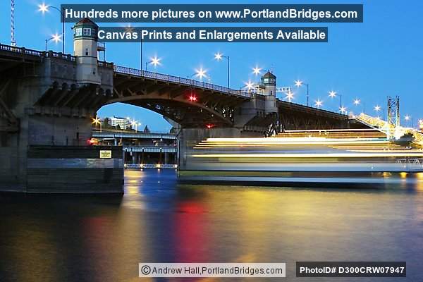 Portland Spirit Under the Burnside Bridge, Long Exposure, Dusk