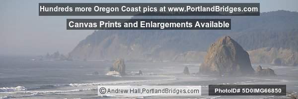Cannon Beach, Haystack Rock, Panoramic