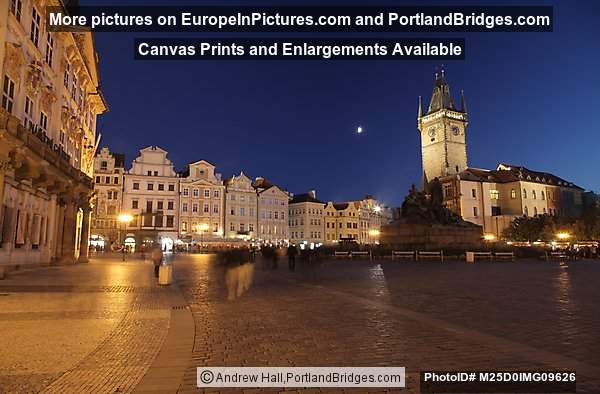 Old Town Square, Town Hall, Dusk, Prague