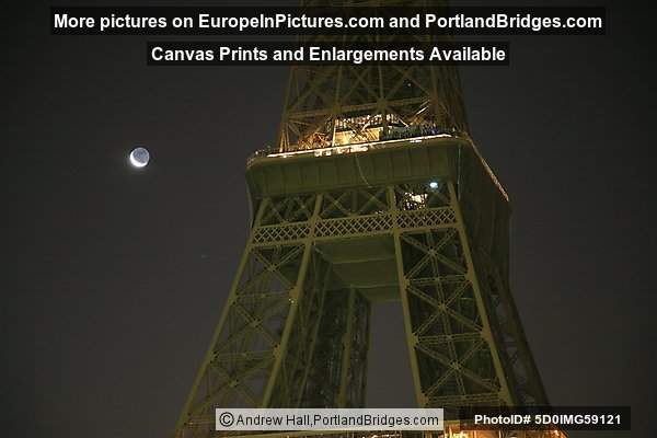 Eiffel Tower at Night, Moon