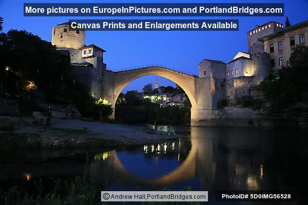 Stari Most, Dusk, Mostar, Bosnia and Herzegovina