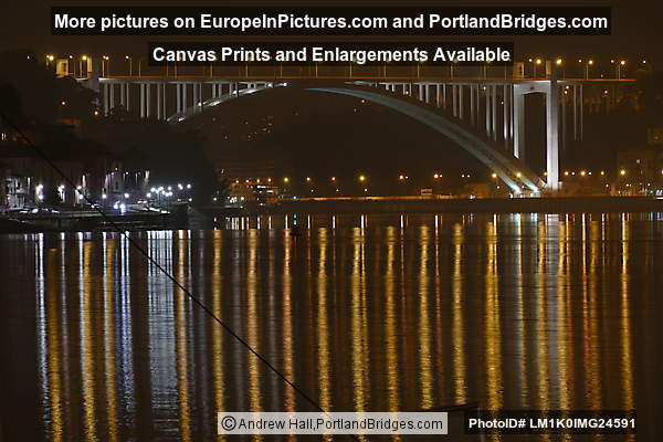 Arrbida Bridge at night, Porto, Portugal