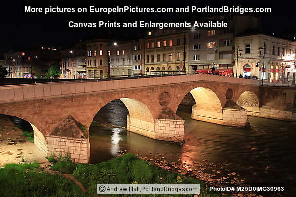 Latin Bridge at Night, Sarajevo
