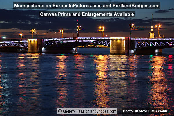 Palace Bridge, Night, St. Petersburg