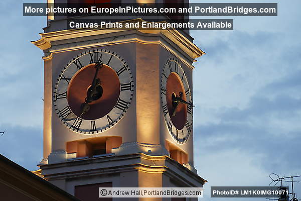 Rusca Palace Clock, Dusk, Nice