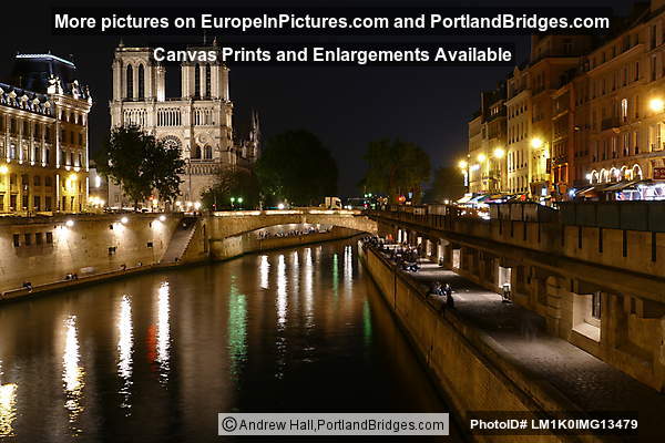 Notre-Dame, Seine, Night, Paris
