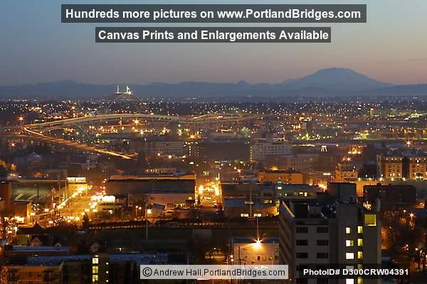 Fremont Bridge and Mt. St. Helens, Daybreak (Portland, Oregon)