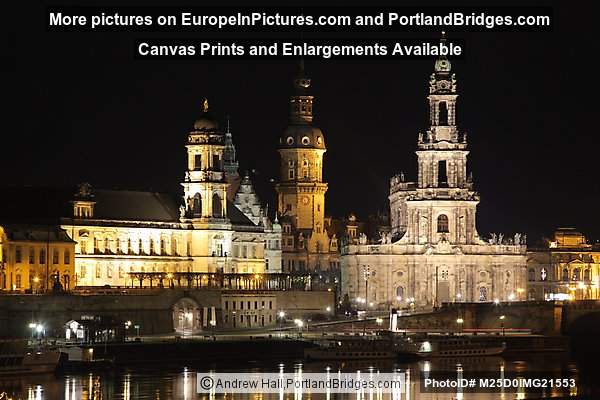Dresden, Germany, Buildings at Night