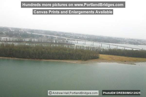 Glenn Jackson Bridge, Columbia River, from the Air (Portland, Oregon)