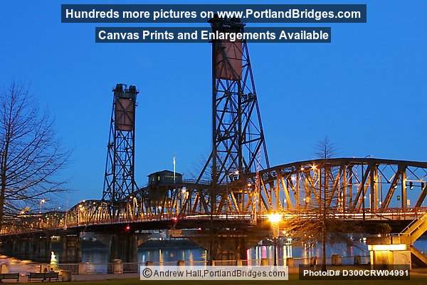 Portland Hawthorne Bridge Facing East Dusk