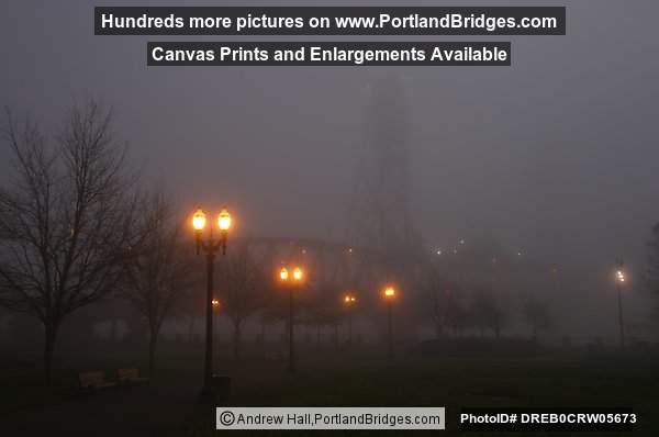 Hawthorne Bridge, Daybreak, Foggy (Portland, Oregon)