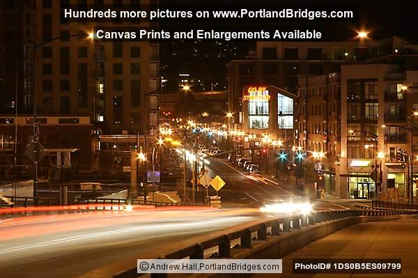 Pearl District from Broadway Bridge, Night, Light Streaks (Portland, Oregon)