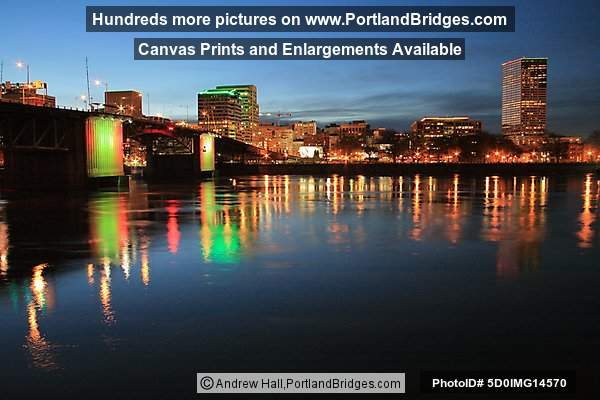 Morrison Bridge, Lights, US Bancorp Tower, Portland, Oregon