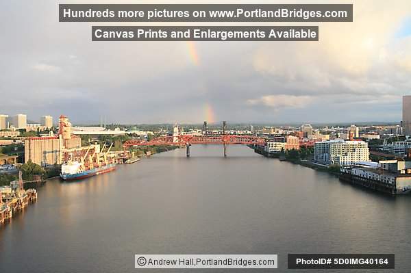 Portland from Fremont Bridge, Pearl District, Rainbow