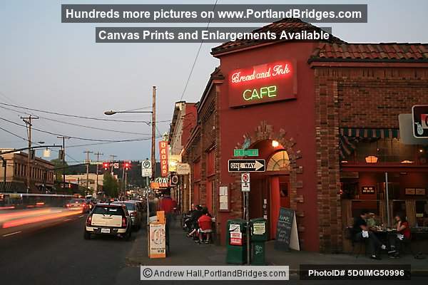 Bread and Ink Cafe, Hawthorne Boulevard, Dusk (Portland, Oregon)