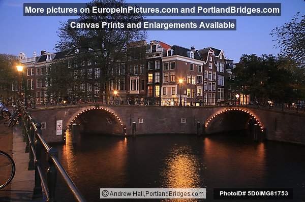 Amsterdam Bridge, Lit Up at Night