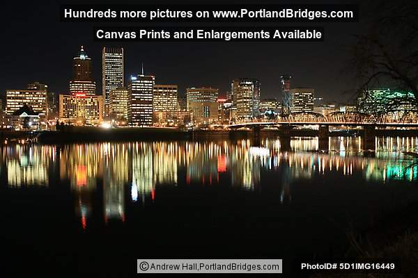 Portland Cityscape, Hawthorne Bridge, Night