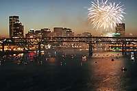 Portland Fireworks, Willamette River, July 4, 2004 