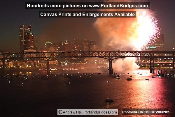 Portland Fireworks, Willamette River, July 4, 2004