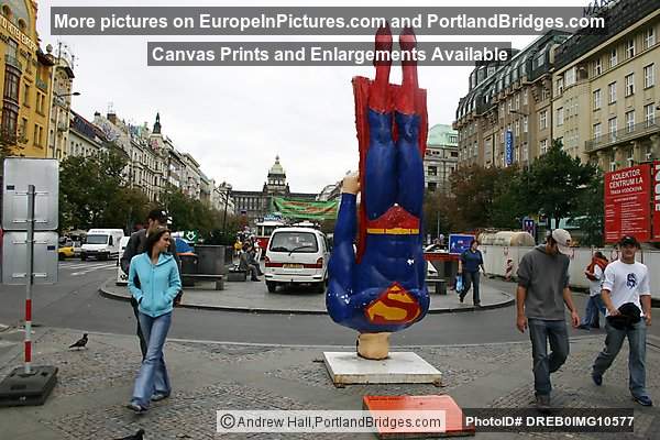 Prague Wenceslas Square, Superman Statue