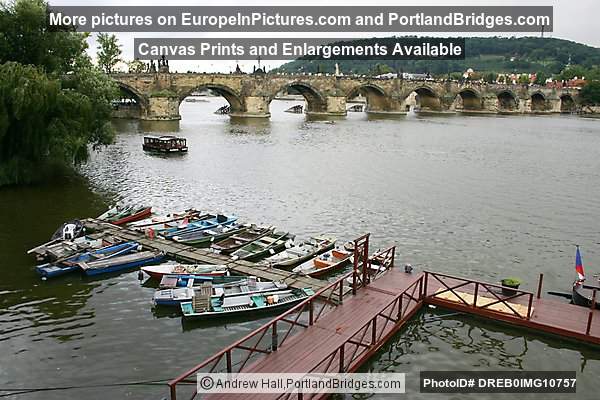 Prague Charles Bridge and Dock