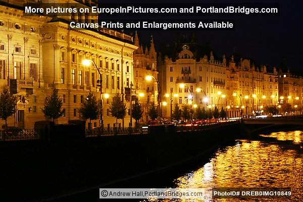 Prague At Night, River