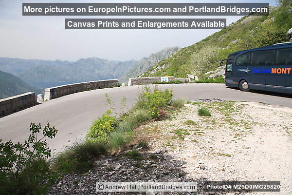 Driving Above Kotor, Approaching Bus