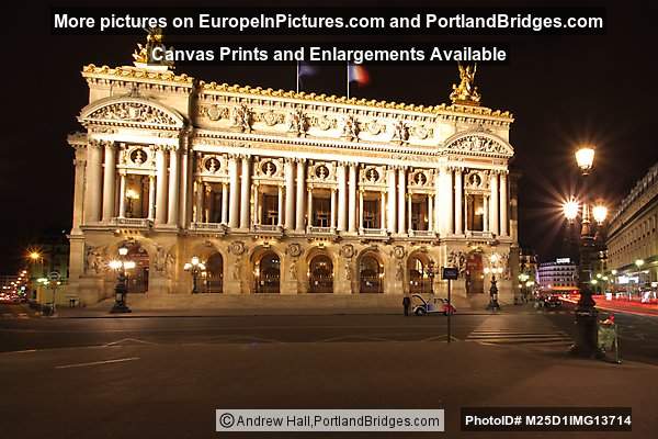 Paris Opera Building at Night