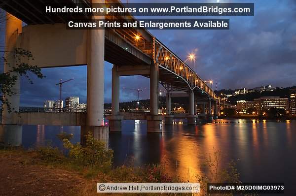 Marquam Bridge from OMSI, Dusk (Portland, Oregon)