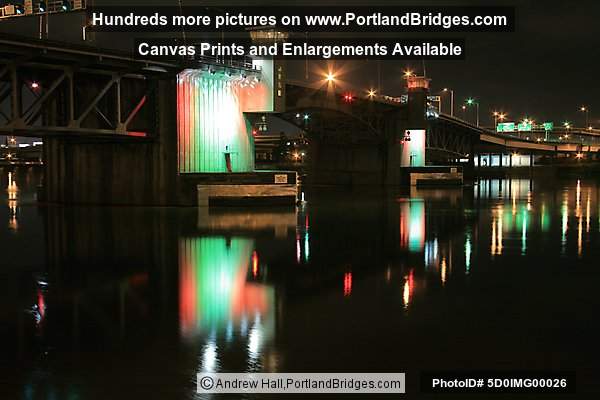 Morrison Bridge, Willamette River Reflections, Dusk (Portland, Oregon)