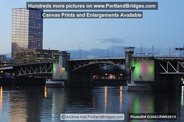 US Bancorp Tower and Morrison Bridge, Lighted (Portland, Oregon)