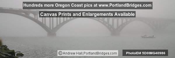 Rogue River Bridge, Fog, Gold Beach