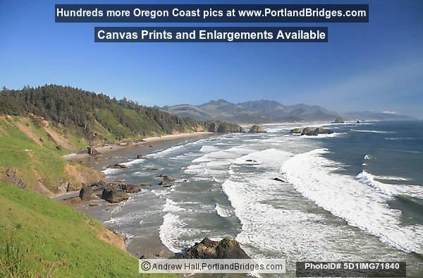 View of Cannon Beach, from Ecola State Park, Oregon Coast