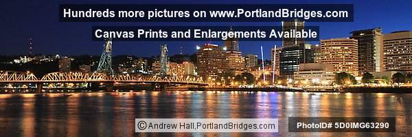 Hawthorne Bridge, Portland Cityscape, Rose Festival Rides, Dusk