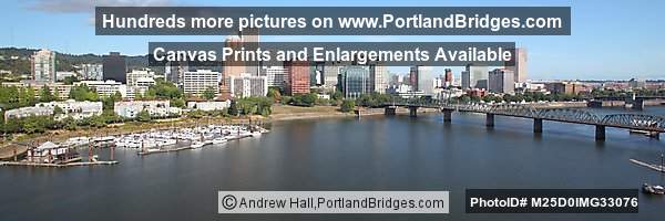 Portland Cityscape Panoramic, Hawthorne Bridge, from Marquam Bridge