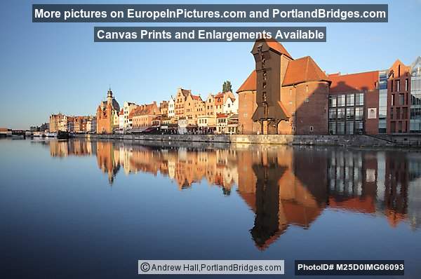 Gdansk, Poland, Riverfront, Motlawa River, Reflection