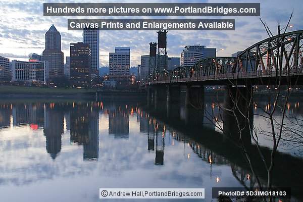 Portland Cityscape, Hawthorne Bridge, Dusk