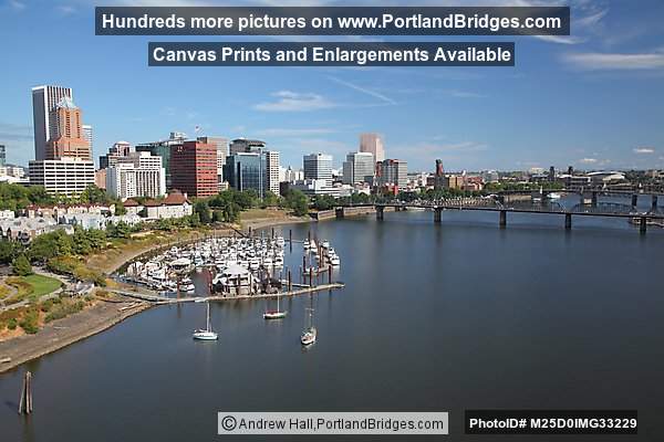 Portland Cityscape, Riverplace, viewed from Marquam Bridge