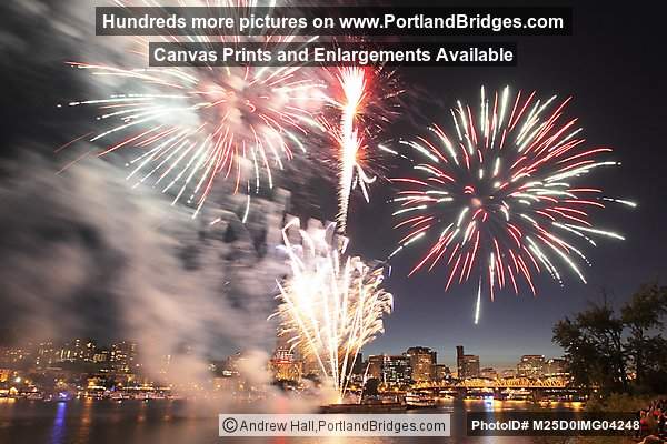 Portland Oregon Fireworks, Downtown, July 4, 2012
