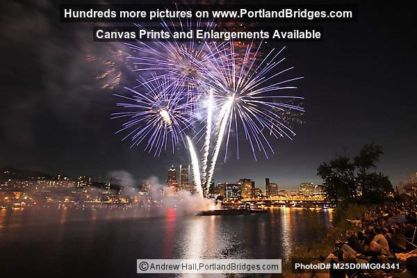 Portland Fireworks, from OMSI, Willamette River, July 4, 2012