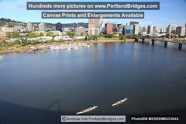 Portland Cityscape, Riverplace, Willamette River, viewed from Marquam Bridge