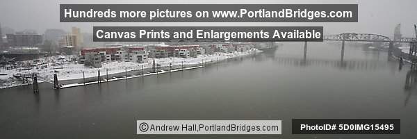 Broadway Bridge, from Steel Bridge, Portland, Snow