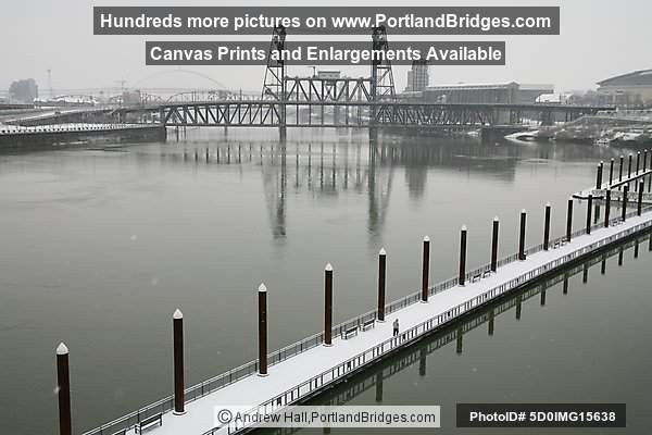 Steel Bridge, Willamette River, Snow (Portland, Oregon)